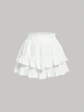 MOD Paperbag Waist Lace Trim Ruffle Hem Shorts
